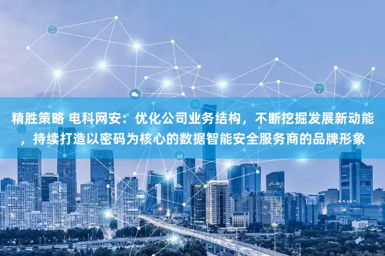 精胜策略 电科网安：优化公司业务结构，不断挖掘发展新动能，持续打造以密码为核心的数据智能安全服务商的品牌形象